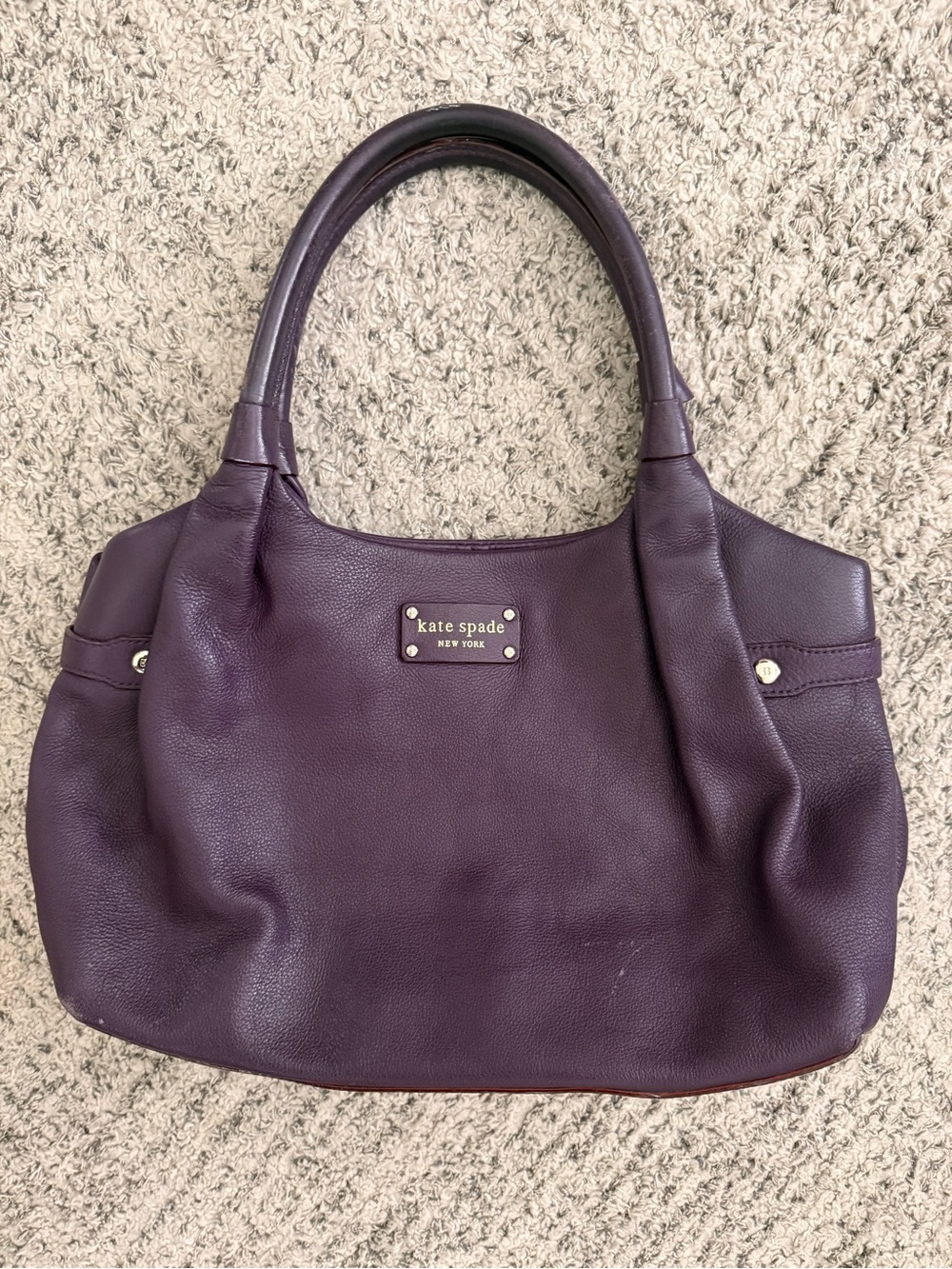 kate spade Plum Purple Leather Double-Handle Shoulder Bag